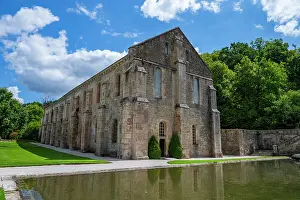 Visitors Prints: Visitors explore the Abbey of Fontenay