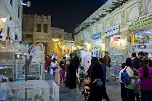 Visitors in the renovated Bazar Souq Waqif, Doha, Qatar, Middle East