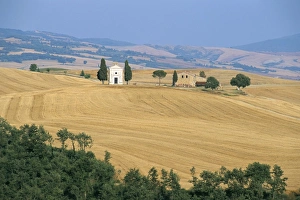 Pienza Prints: Vitaleta chapel near Pienza, Val d Orcia, Siena province, Tuscany, Italy, Europe