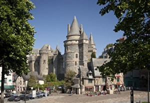 Fortified Walls Prints: Vitre Castle, Vitre, Brittany, France, Europe