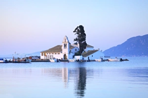 Vlacherna Monastery, Kanoni, Corfu, The Ionian Islands, Greek Islands, Greece, Europe