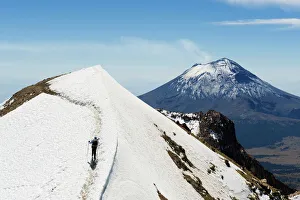 Sport Prints: Volcan de Popocatepetl, 5452m, from Volcan de Iztaccihuatl, 5220m, Sierra Nevada