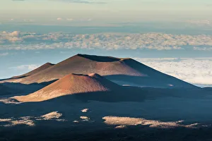 Volcano Prints: Volcanic cones on top of Mauna Kea, Big Island, Hawaii, United States of America, Pacific