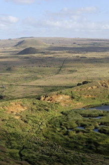 Rano Raraku Prints: Volcanic crater of Rano Raraku, Easter Island, Chile, South America