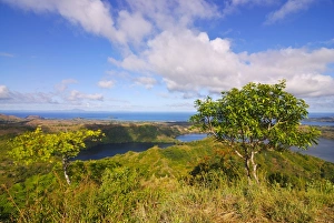 Nosy Be Prints: Volcanic lake and the coast of Nosy Be from Mont Passot, Madagascar, Indian Ocean, Africa