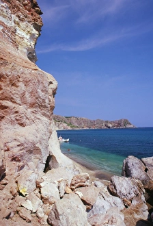 Travel Destiantions Prints: Volcanic rocks and beach at Paleokori