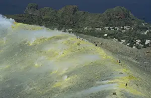 Craters Prints: Volcanic steam issuing from sulphurous fumaroles at the rim of the Gran Cratere