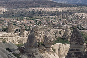 Arid Landscape Prints: Volcanic tuff pillars and erosion surrounding Goreme