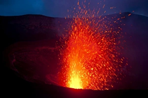 Risk Prints: Volcano eruptions at the Volcano Yasur, Island of Tanna, Vanuatu, South Pacific, Pacific