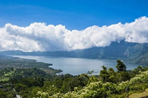 Volcano Prints: Volcano Gunung Batur crater lake, Bali, Indonesia, Southeast Asia, Asia