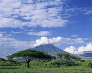 Volcano Prints: The volcano Ol Doinyo Lengai, the Masais Holy Mountain, Tanzania, East Africa