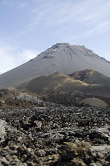 The volcano of Pico de Fogo in the background, Fogo (Fire), Cape Verde Islands, Africa