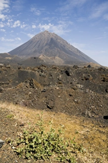 The volcano of Pico de Fogo in the background, Fogo (Fire), Cape Verde Islands, Africa