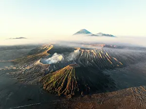 Mountainous Prints: Volcanoes at sunrise, Bromo Tengger Semeru National Park, East Java, Indonesia