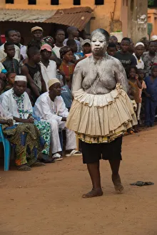 Benin Prints: Voodoo festival in the streets of Ouidah, Benin, West Africa, Africa