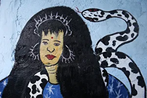 Benin Prints: Voodoo goddess, Voodoo shrine in Cotonou, Benin, West Africa, Africa