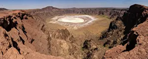 Crater Prints: Wahban Crater (caldera) in Hejaz Mountains northeast of Jeddah, Saudi Arabia, Middle East