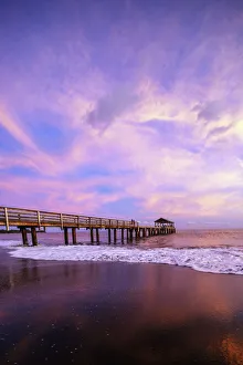Kauai Prints: Waimea Bay State Pier at sunset, Waimea, Kauai Island, Hawaii, United States of America