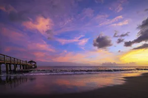 Waimea Bay State Pier at sunset, Waimea, Kauai Island, Hawaii, United States of America