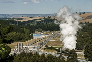 Taupo Prints: Wairakei Geothermal Power Station, Taupo, North Island, New Zealand, Pacific
