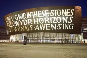 Images Dated 4th January 2010: Wales Millennium Centre, Cardiff Bay, Cardiff, Wales, United Kingdom, Europe