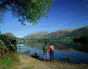 Walkers Prints: Walkers at Grasmere, Lake District National Park, Cumbria, England, United Kingdom