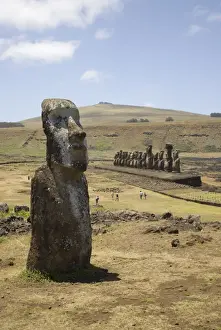 Walking Moai, Ahu Tongariki, UNESCO World Heritage Site, Easter Island (Rapa Nui)