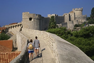 City Walls Prints: Walking the walls, Dubrovnik, Croatia, Europe