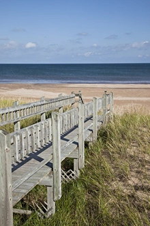 Images Dated 18th September 2009: Walkway over fragile ecology at beach on island in the Gulf of St. Lawrence