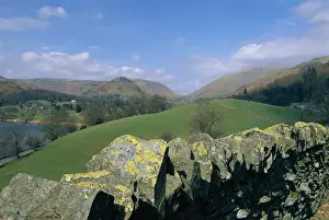 Rydal Prints: Wall detail, Lake District-Rydal, Cumbria, England