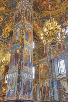Typically Russian Prints: Wall frescos, Church on Spilled Blood (Resurrection Church of Our Saviour), UNESCO