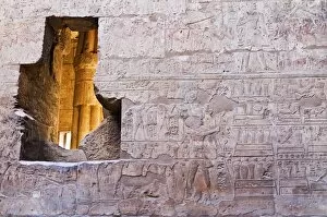 Images Dated 9th February 2008: Detail of wall at Luxor Temple, Luxor, Thebes, UNESCO World Heritage Site