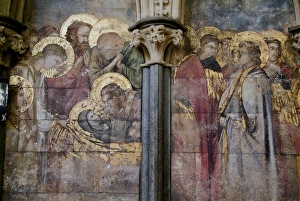 Lincoln Prints: Wall painting, Chapter House, Lincoln Cathedral, Lincoln, Lincolnshire