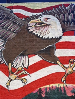 Eagles Prints: Wall painting, Los Angeles, California, United States of America, North America