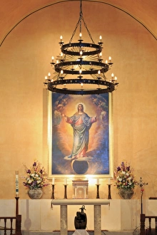 Chandelier Prints: Wall painting in Mission Concepcion