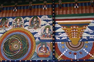 Bhutan Prints: Wall painting, Punakha Dzong, Bhutan, Asia