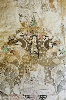 Bagan Prints: Wall painting, Sulamani Pahto, Bagan (Pagan), Myanmar (Burma), Asia