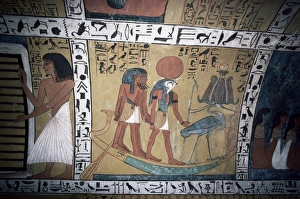 Wall painting in the tomb of Sinjin, chief artist to Ramses II, Deir el Medina