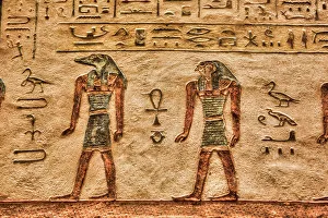 Relief Prints: Wall Relief of Egyptian Gods, Tomb of Rameses III