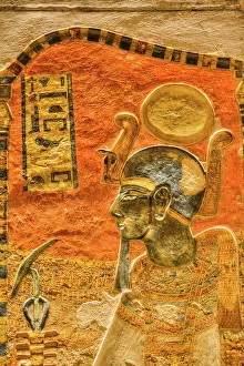 Symbolism Prints: Wall Relief of Egyptian Pharaoh