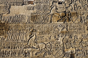 Warfare Prints: Wall relief, Temple of Amun at Karnak, Thebes, UNESCO World Heritage Site