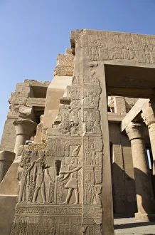 Hieroglyph Prints: Wall with Reliefs, Temple of Sobek and Haroeris, Kom Ombo, Egypt, North Africa, Africa