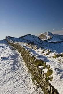 Images Dated 3rd December 2008: The wall snaking west from Housesteads Wood, Hadrians Wall, UNESCO World Heritage Site