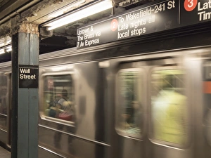 Subway Prints: Wall Street subway train and station