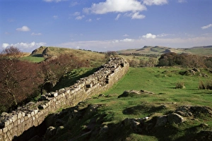 Rolling Landacape Prints: Wallcrags, Roman wall, Hadrians Wall, UNESCO World Heritage Site, Northumberland