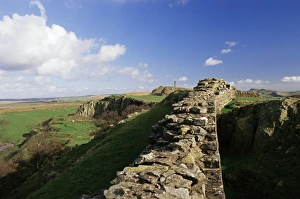 Wallcrags, Roman wall, Hadrians Wall, UNESCO World Heritage Site, Northumberland