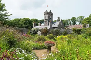 Gardening Prints: The walled garden with the house in the background