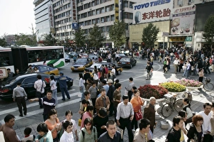 Wangfujing Dajie Prints: Wangfujing Dajie shopping district, Beijing, China, Asia