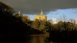 North Umberland Prints: Warkworth castle and river Coquet, near Amble, Northumberland, England