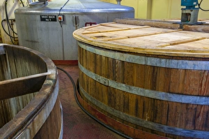 Drinks Prints: Wash backs, Ben Nevis Whisky Distillery, Fort William, Scotland, United Kingdom, Europe